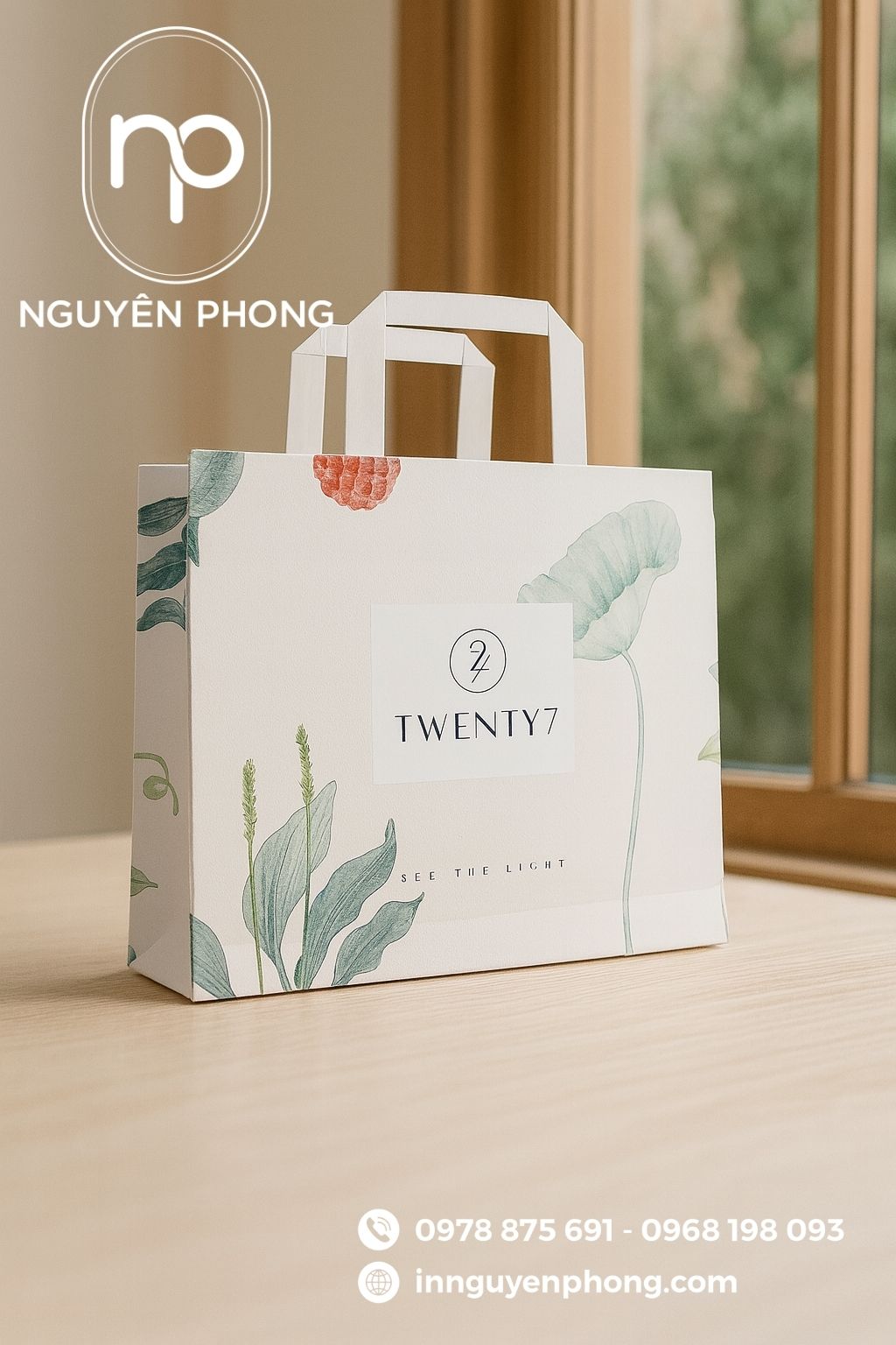 Mẫu túi giấy đựng ô mai thanh nhã 